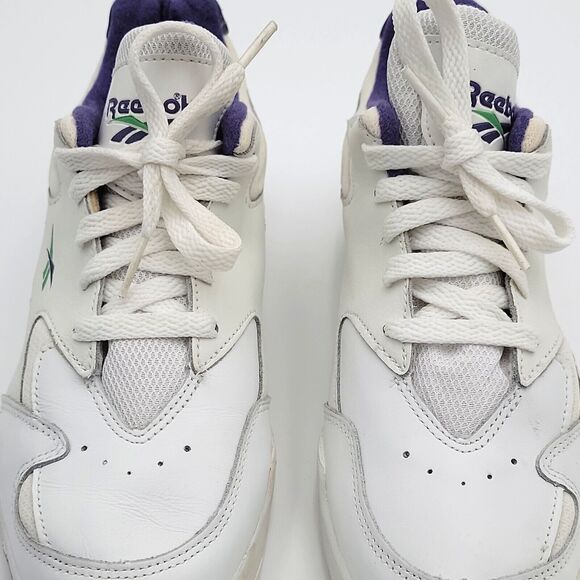 VTG Reebok 1996 Sneakers Sz6 Aurora Plus Retro White Purple NEW Old Stock In Box - Picture 15 of 16